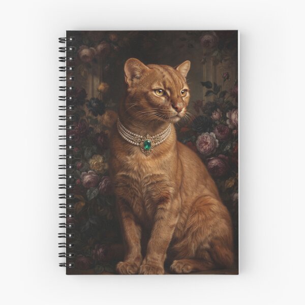 Item preview, Regal Jaguarundi Portrait with Emerald Pearl Necklace designed and sold by Real Beast Art.