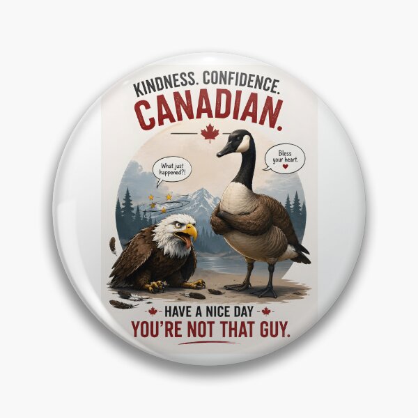 Item preview, Canadian Goose Vs American Eagle Funny Parody Graphic designed and sold by Sybille-Yates.