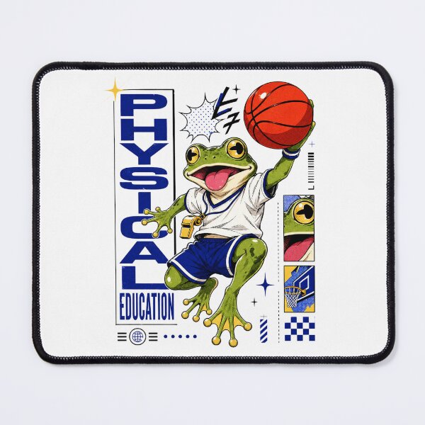 Item preview, Physical Education Frog Graphic Poster T-Shirt | Funny PE Teacher Toad Basketball Coach Gym Teacher Gift Blue Art designed and sold by illeN-Art-World.