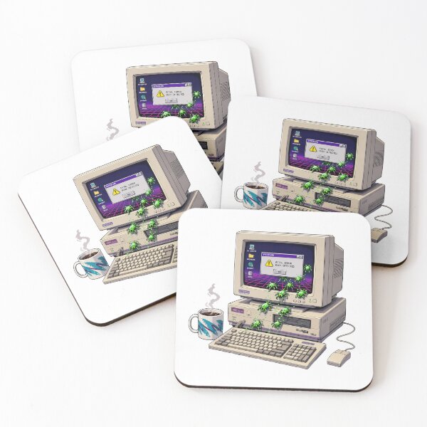 Item preview, I Turn Coffee Into Bugs Funny Programmer Retro Computer designed and sold by CoolCrazyChaos.