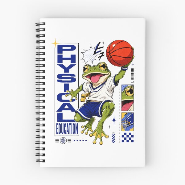 Item preview, Physical Education Frog Graphic Poster T-Shirt | Funny PE Teacher Toad Basketball Coach Gym Teacher Gift Blue Art designed and sold by illeN-Art-World.