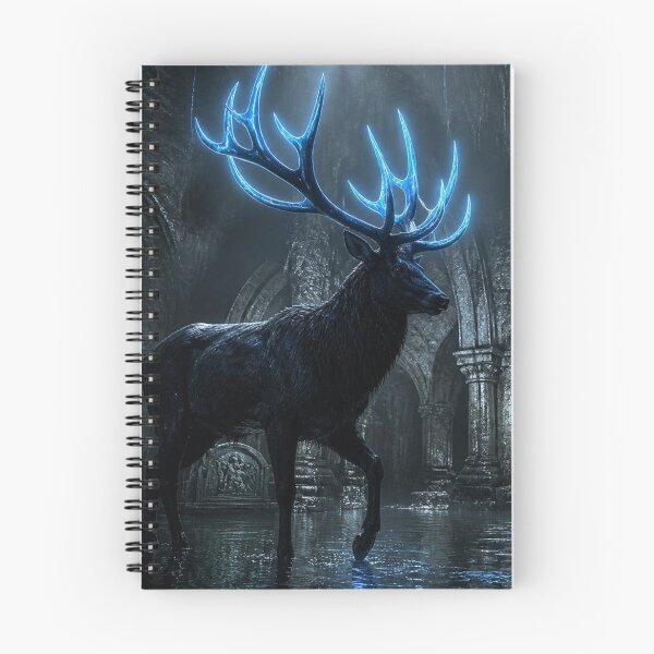 Item preview, Cyberpunk Stag Guardian Gothic Flooded Crypt Fantasy Art designed and sold by LazyDayzCo.