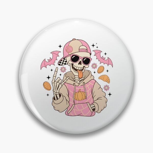 Item preview, Pan Dulce Halloween Skeleton Pink Concha designed and sold by KroghDs.