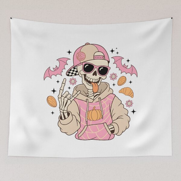 Item preview, Pan Dulce Halloween Skeleton Pink Concha designed and sold by KroghDs.