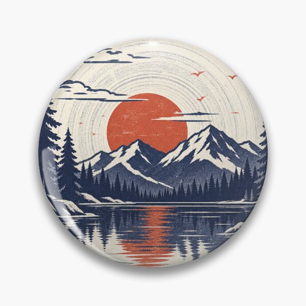Item preview, Sunset over mountain lake designed and sold by LongIslandDesgn.