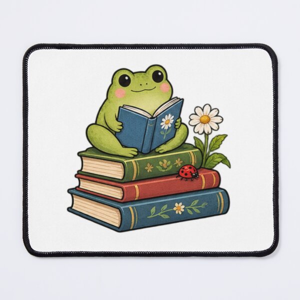 Item preview, Cute Frog Reading Books – Cottagecore Aesthetic Bookworm Sticker designed and sold by Anstickerrr.