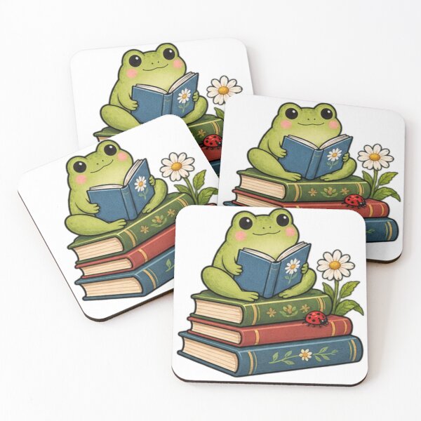 Item preview, Cute Frog Reading Books – Cottagecore Aesthetic Bookworm Sticker designed and sold by Anstickerrr.