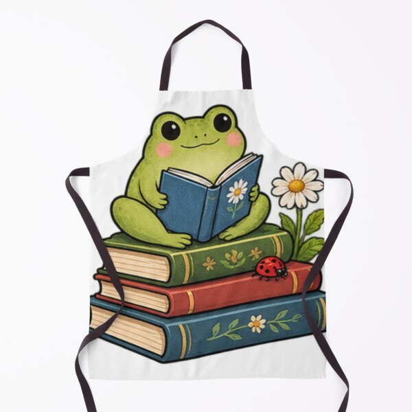Item preview, Cute Frog Reading Books – Cottagecore Aesthetic Bookworm Sticker designed and sold by Anstickerrr.