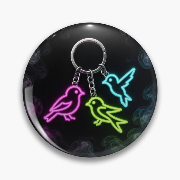 Item preview, Neon Birds Cyberpunk Keychain Art designed and sold by Breezes-of-Ida.