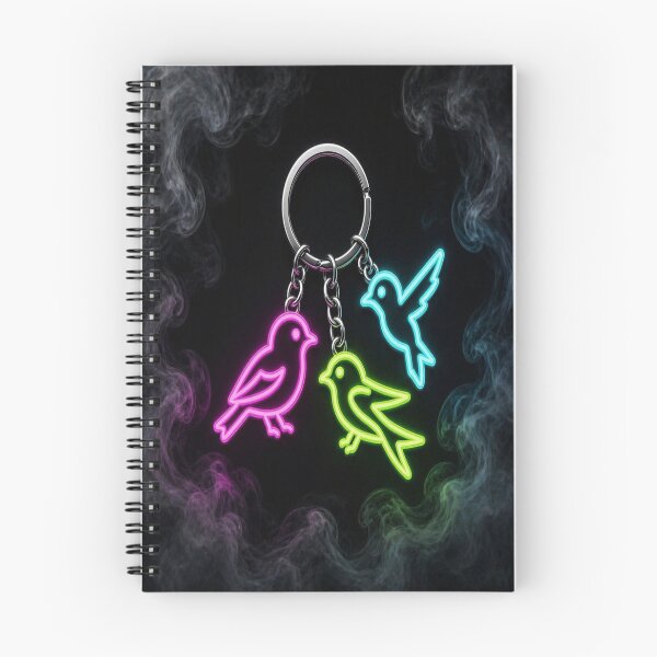 Item preview, Neon Birds Cyberpunk Keychain Art designed and sold by Breezes-of-Ida.