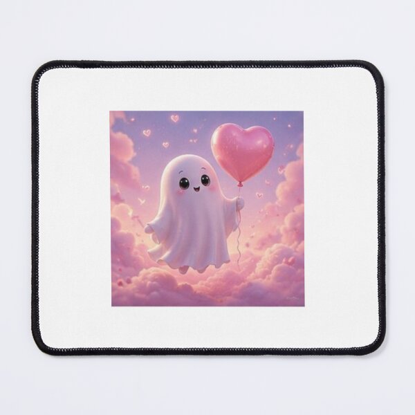Item preview, Cute Ghost Holding Heart Balloon designed and sold by ThilankaDesign.