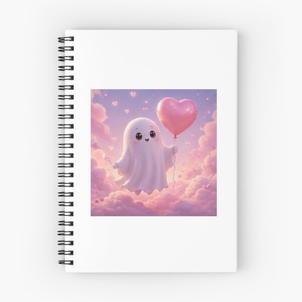 Item preview, Cute Ghost Holding Heart Balloon designed and sold by ThilankaDesign.