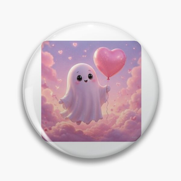 Item preview, Cute Ghost Holding Heart Balloon designed and sold by ThilankaDesign.