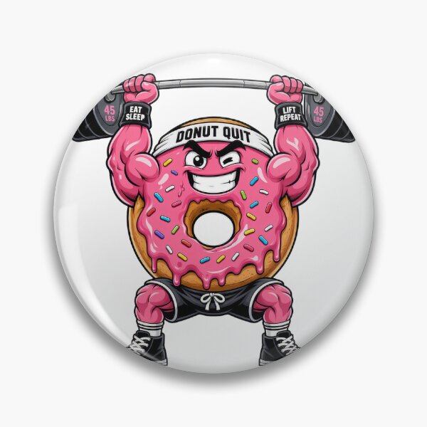 Item preview, Donut Quit Funny Gym Mascot Weightlifting Workout designed and sold by CoolCrazyChaos.