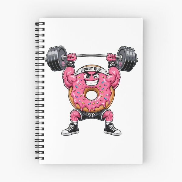 Item preview, Donut Quit Funny Gym Mascot Weightlifting Workout designed and sold by CoolCrazyChaos.