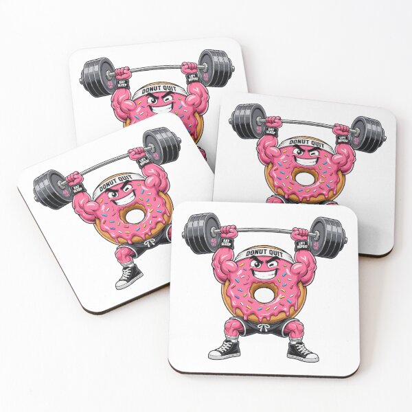 Item preview, Donut Quit Funny Gym Mascot Weightlifting Workout designed and sold by CoolCrazyChaos.