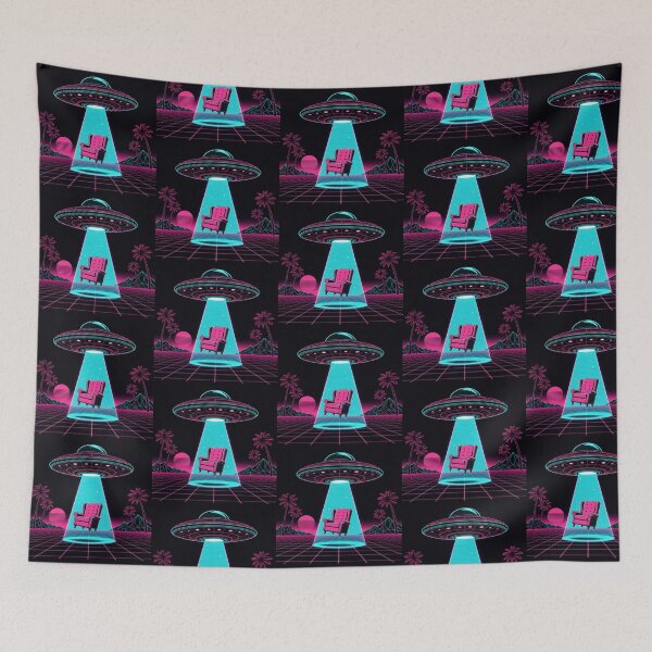 Item preview, Retro Vaporwave UFO Abduction Armchair Introvert designed and sold by CoolCrazyChaos.