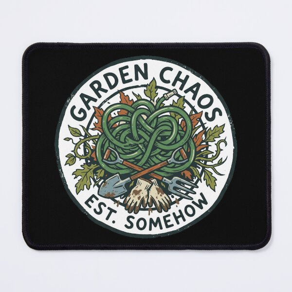 Item preview, Garden Chaos Est Somehow Funny Tangled Hose Vintage Badge designed and sold by mood-draftsman.