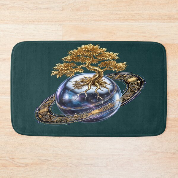 Item preview, Futuristic Sci-Fi Space & Luxury Gold Botanical Art designed and sold by DesignStudio-JM.
