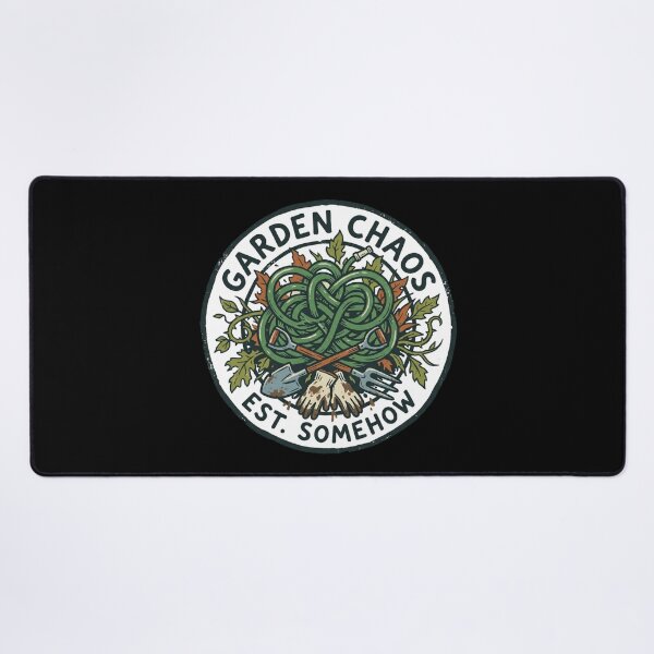 Item preview, Garden Chaos Est Somehow Funny Tangled Hose Vintage Badge designed and sold by mood-draftsman.