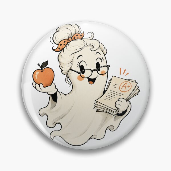 Item preview, Cute Retro Ghost Teacher Spooky Halloween Grading Papers designed and sold by CoolCrazyChaos.