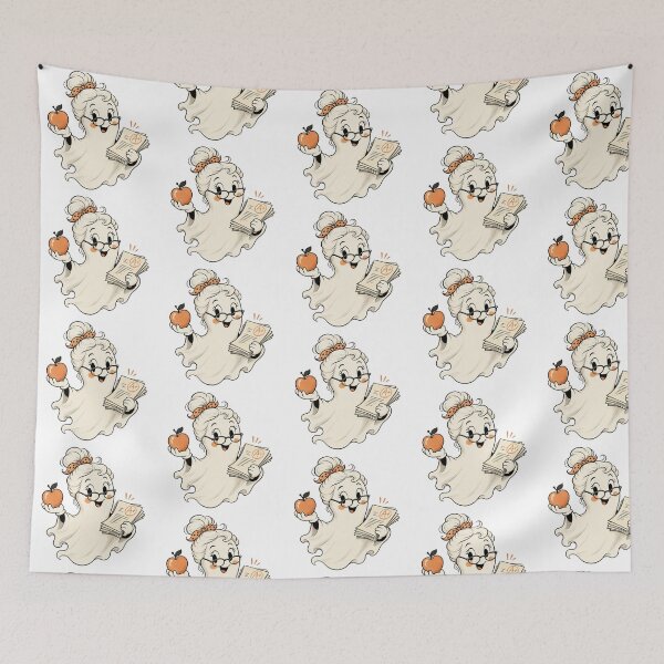 Item preview, Cute Retro Ghost Teacher Spooky Halloween Grading Papers designed and sold by CoolCrazyChaos.
