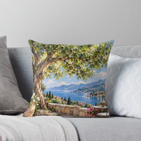 Item preview, Mediterranean Tree by the Sea designed and sold by DaryaArtFrance.