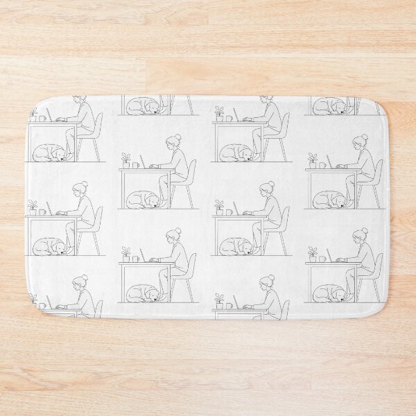 Item preview, Minimalist Work From Home Dog Mom Line Art designed and sold by CoolCrazyChaos.