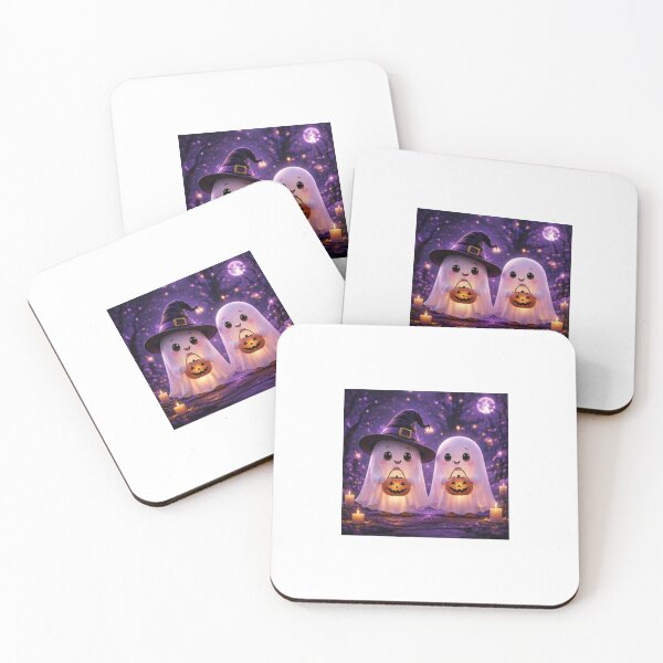 Item preview, Cute Halloween Ghosts with Pumpkins designed and sold by ThilankaDesign.