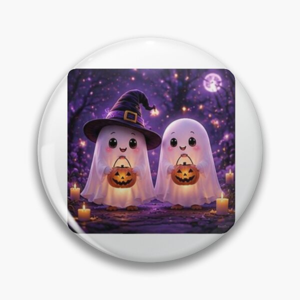Item preview, Cute Halloween Ghosts with Pumpkins designed and sold by ThilankaDesign.