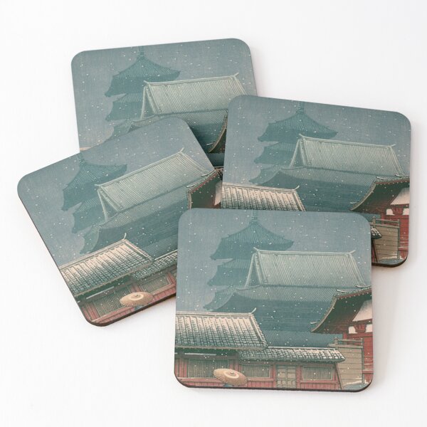 Item preview, Snow at Tennoji Osaka - Hasui Kawase Vintage Shin-hanga Japanese Woodblock Print designed and sold by vekotpu.
