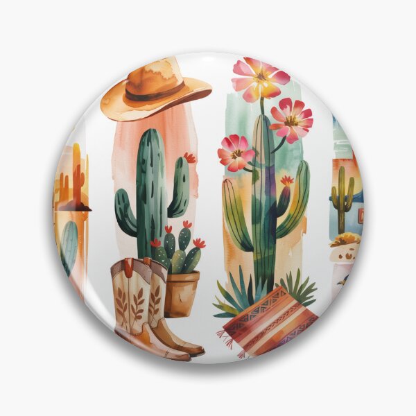 Item preview, Arizona Desert Watercolor - Saguaro, Boots & Roadrunner designed and sold by Marie Gems.