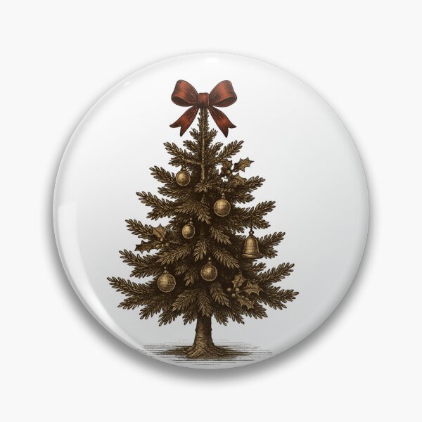 Item preview, Antique Christmas Tree with Red Bow designed and sold by DustyCuriositie.