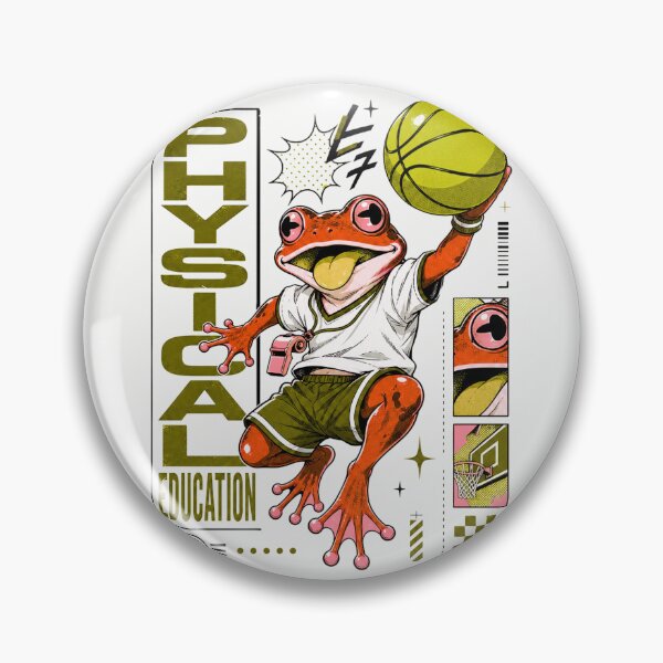 Item preview, Physical Education Red Frog Graphic Poster T-Shirt | Funny PE Teacher Toad Basketball Coach Gym Teacher Gift Yellow Art designed and sold by illeN-Art-World.