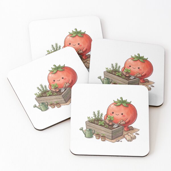 Item preview, Cute Tomato Gardening and Planting Herbs Kitchen Art designed and sold by Mellow Doodle Co..