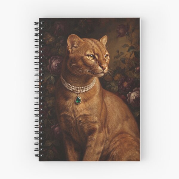 Item preview, Regal Jaguarundi Portrait with Emerald Tear Pendant designed and sold by Real Beast Art.