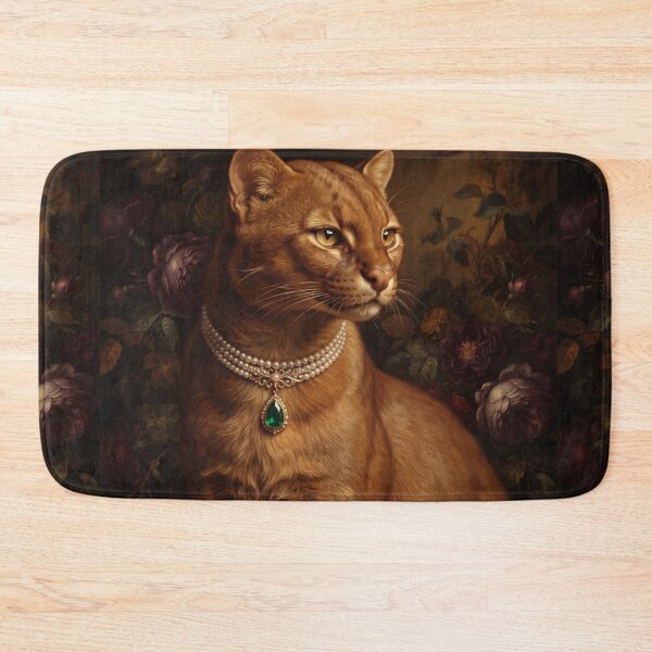 Item preview, Regal Jaguarundi Portrait with Emerald Tear Pendant designed and sold by Real Beast Art.