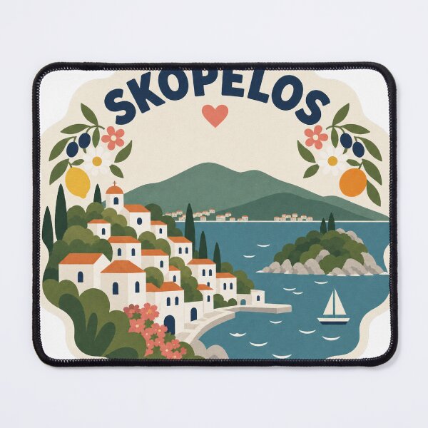 Item preview, Skopelos Greece Travel Souvenir Modern Folk Art designed and sold by VisualArtsOasis.