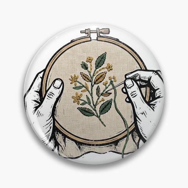 Item preview, Embroidery Hoop Sprig Woodcut designed and sold by eduardoroa22.