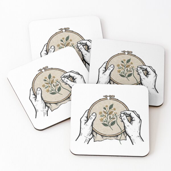 Item preview, Embroidery Hoop Sprig Woodcut designed and sold by eduardoroa22.