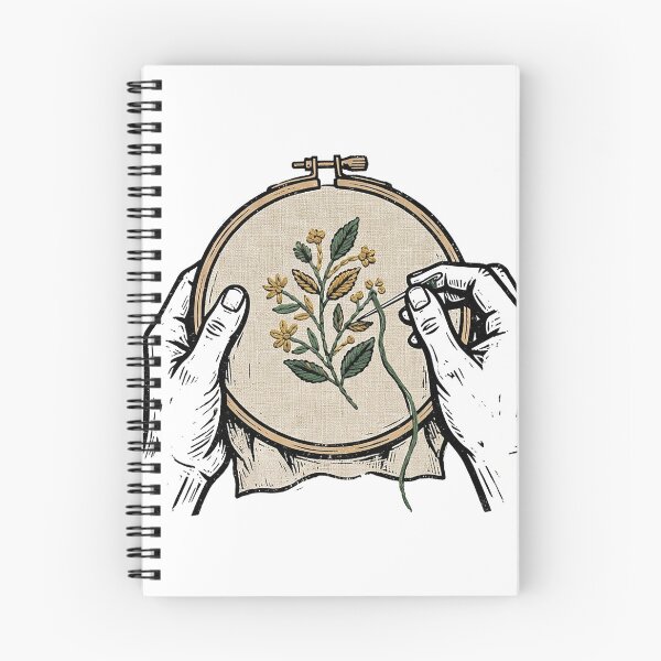 Item preview, Embroidery Hoop Sprig Woodcut designed and sold by eduardoroa22.