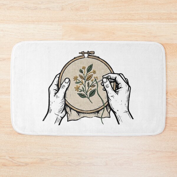 Item preview, Embroidery Hoop Sprig Woodcut designed and sold by eduardoroa22.