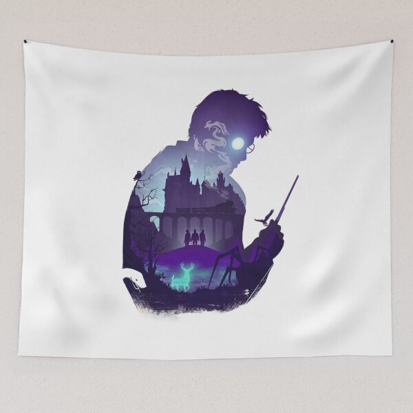 Item preview, Harry Potter Silhouette – Magical Hogwarts Scene Artwork designed and sold by 4U---Store.