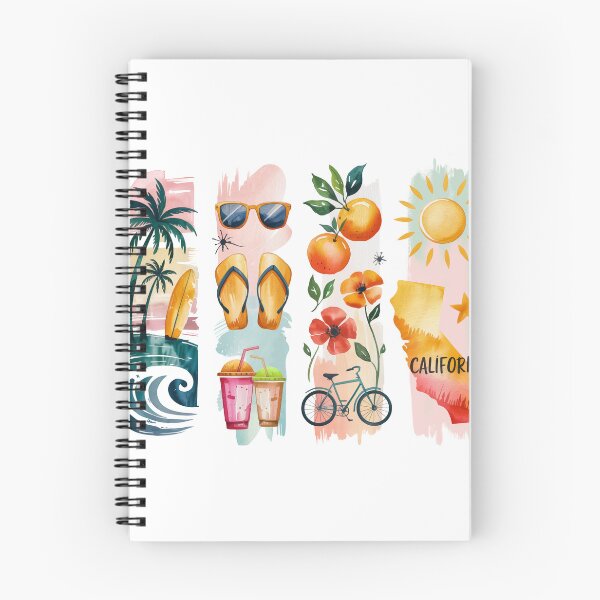 Item preview, California Summer Watercolor - Palm Trees, Poppies & Sunshine designed and sold by Marie Gems.