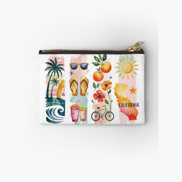 Item preview, California Summer Watercolor - Palm Trees, Poppies & Sunshine designed and sold by Marie Gems.