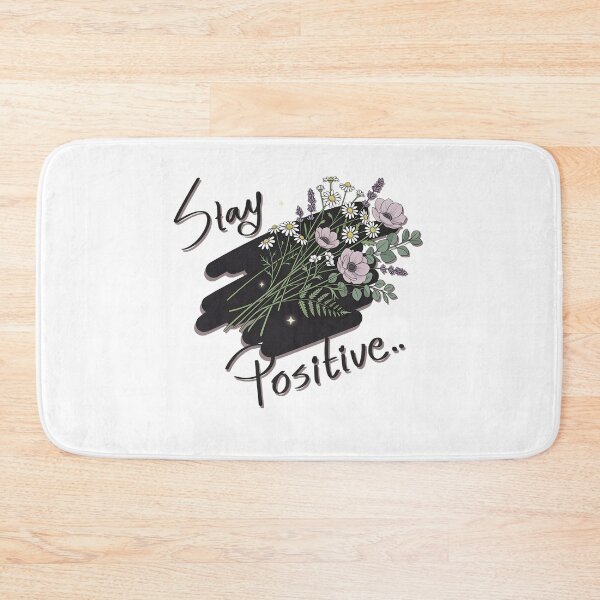 Item preview, Stay Positive Botanical Bouquet – Floral Hand-Lettered Design designed and sold by RON-FASHION.