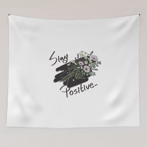 Item preview, Stay Positive Botanical Bouquet – Floral Hand-Lettered Design designed and sold by RON-FASHION.