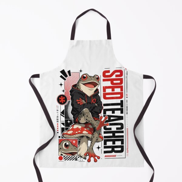 Item preview, SPED Teacher Frog Mushroom Graphic Poster T-Shirt | Funny Special Education Toad Inclusion Teacher Red Black Gift designed and sold by illeN-Art-World.