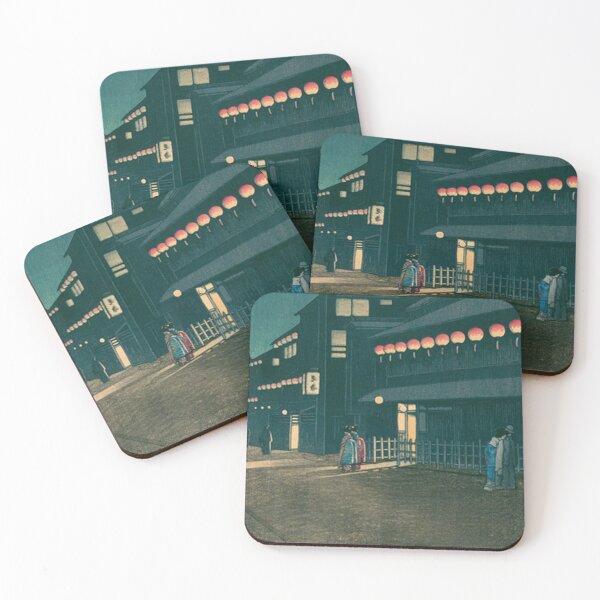 Item preview, Soemoncho Osaka at Night - Hasui Kawase Vintage Shin-hanga Japanese Woodblock Print designed and sold by vekotpu.