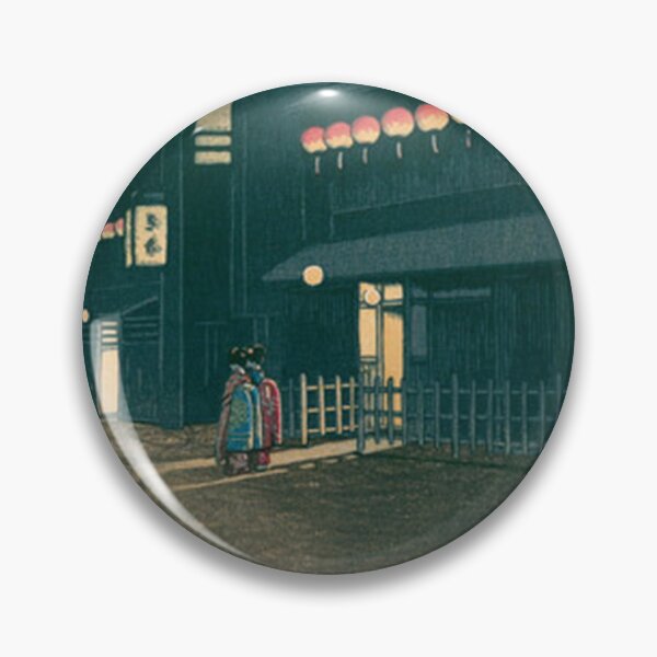 Item preview, Soemoncho Osaka at Night - Hasui Kawase Vintage Shin-hanga Japanese Woodblock Print designed and sold by vekotpu.